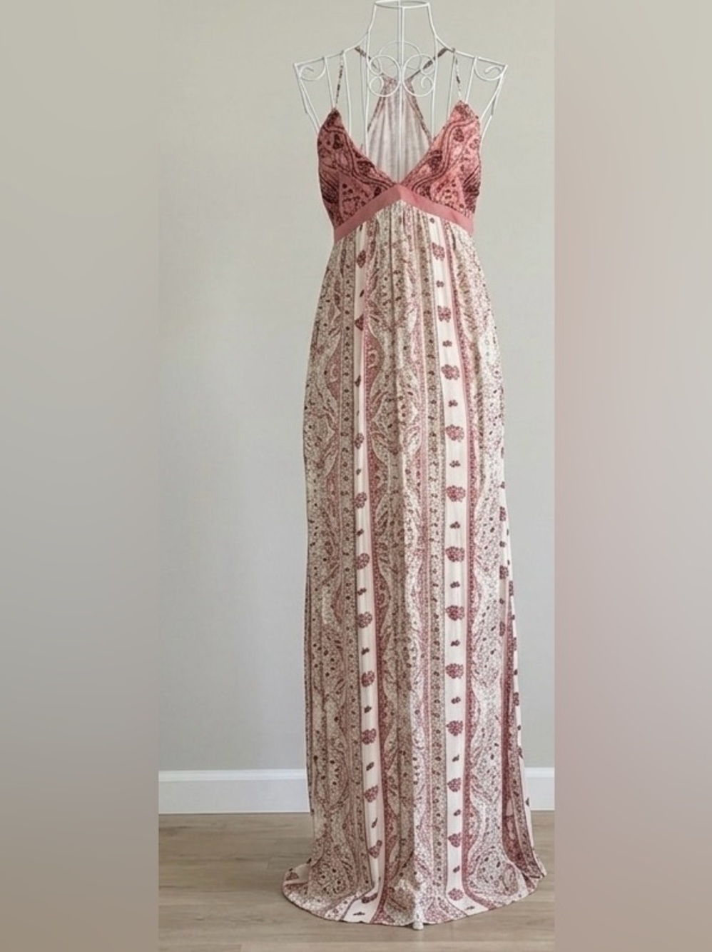 O'Neill Boho Paisley Plunge Maxi Dress | Long Summer Festival Beach Coverup XS